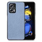 For Redmi Note 11T Pro 5G Carbon Fiber Texture Leather Back Cover Phone Case(Blue) - 1