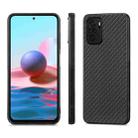 For Redmi Note 10 Carbon Fiber Texture Leather Back Cover Phone Case(Black) - 2