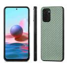 For Redmi Note 10 Carbon Fiber Texture Leather Back Cover Phone Case(Green) - 2