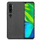 For Xiaomi CC9 Pro Carbon Fiber Texture Leather Back Cover Phone Case(Black) - 1