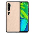 For Xiaomi CC9 Pro Carbon Fiber Texture Leather Back Cover Phone Case(Khaki) - 1