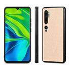 For Xiaomi CC9 Pro Carbon Fiber Texture Leather Back Cover Phone Case(Khaki) - 2