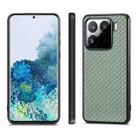 For Xiaomi 15 Carbon Fiber Texture Leather Back Cover Phone Case(Green) - 2