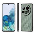 For Xiaomi 15 Ultra Carbon Fiber Texture Leather Back Cover Phone Case(Green) - 2