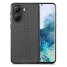 For Xiaomi Poco X7 Pro Carbon Fiber Texture Leather Back Cover Phone Case(Black) - 1