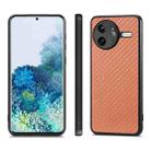 For Redmi K80 Pro / Poco F7 Ultra Carbon Fiber Texture Leather Back Cover Phone Case(Brown) - 2