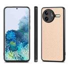 For Redmi K80 Pro / Poco F7 Ultra Carbon Fiber Texture Leather Back Cover Phone Case(Khaki) - 2