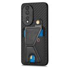 For Honor 80 Carbon Fiber Wallet Flip Card K-shaped Holder Phone Case(Black) - 2