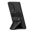 For Honor 80 Carbon Fiber Wallet Flip Card K-shaped Holder Phone Case(Black) - 3