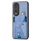 For Honor 80 Pro Carbon Fiber Wallet Flip Card K-shaped Holder Phone Case(Blue) - 2