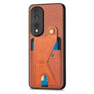 For Honor 80 Pro Carbon Fiber Wallet Flip Card K-shaped Holder Phone Case(Brown) - 2