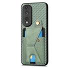 For Honor 80 Pro Carbon Fiber Wallet Flip Card K-shaped Holder Phone Case(Green) - 2