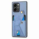 For Honor 80 SE Carbon Fiber Wallet Flip Card K-shaped Holder Phone Case(Blue) - 2