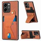 For Honor 80 SE Carbon Fiber Wallet Flip Card K-shaped Holder Phone Case(Brown) - 1