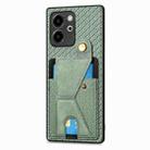 For Honor 80 SE Carbon Fiber Wallet Flip Card K-shaped Holder Phone Case(Green) - 2