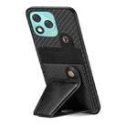 For Honor 400 Lite Global Carbon Fiber Wallet Flip Card K-shaped Holder Phone Case(Black) - 3