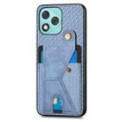 For Honor 400 Lite Global Carbon Fiber Wallet Flip Card K-shaped Holder Phone Case(Blue) - 2