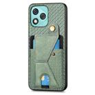 For Honor 400 Lite Global Carbon Fiber Wallet Flip Card K-shaped Holder Phone Case(Green) - 2