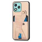 For Honor 400 Lite Global Carbon Fiber Wallet Flip Card K-shaped Holder Phone Case(Khaki) - 2