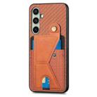 For Samsung Galaxy A36 Carbon Fiber Wallet Flip Card K-shaped Holder Phone Case(Brown) - 2