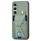 For Samsung Galaxy A36 Carbon Fiber Wallet Flip Card K-shaped Holder Phone Case(Green) - 2