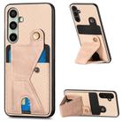 For Samsung Galaxy A36 Carbon Fiber Wallet Flip Card K-shaped Holder Phone Case(Khaki) - 1
