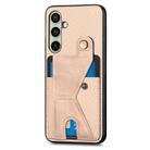 For Samsung Galaxy A36 Carbon Fiber Wallet Flip Card K-shaped Holder Phone Case(Khaki) - 2