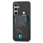 For Samsung Galaxy A56 5G Carbon Fiber Wallet Flip Card K-shaped Holder Phone Case(Black) - 2