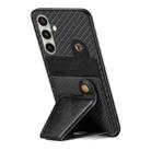 For Samsung Galaxy A56 5G Carbon Fiber Wallet Flip Card K-shaped Holder Phone Case(Black) - 3