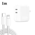 35W PD3.0 USB-C / Type-C Dual Port Charger with 1m Type-C to 8 Pin Data Cable, US Plug - 1