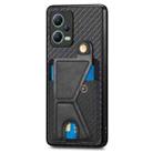 For Redmi Note 12 5G Carbon Fiber Wallet Flip Card K-shaped Holder Phone Case(Black) - 2