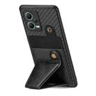 For Redmi Note 12 5G Carbon Fiber Wallet Flip Card K-shaped Holder Phone Case(Black) - 3