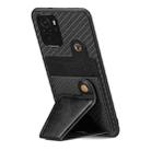 For Redmi Note 10 4G Carbon Fiber Wallet Flip Card K-shaped Holder Phone Case(Black) - 3