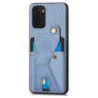 For Redmi Note 10 4G Carbon Fiber Wallet Flip Card K-shaped Holder Phone Case(Blue) - 2