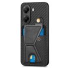 For Redmi Turbo 4 Carbon Fiber Wallet Flip Card K-shaped Holder Phone Case(Black) - 2
