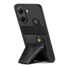 For Redmi Turbo 4 Carbon Fiber Wallet Flip Card K-shaped Holder Phone Case(Black) - 3