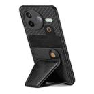 For Redmi K80 / Poco F7 Pro Carbon Fiber Wallet Flip Card K-shaped Holder Phone Case(Black) - 3
