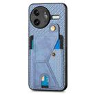 For Redmi K80 Pro / Poco F7 Ultra Carbon Fiber Wallet Flip Card K-shaped Holder Phone Case(Blue) - 2
