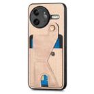 For Redmi K80 Pro / Poco F7 Ultra Carbon Fiber Wallet Flip Card K-shaped Holder Phone Case(Khaki) - 2
