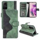 For Redmi Note 12S Stitching Horizontal Flip Leather Phone Case(Green) - 1
