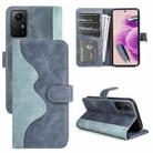 For Redmi Note 12S Stitching Horizontal Flip Leather Phone Case(Blue) - 1