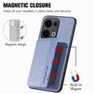 For OPPO Reno13 Carbon Fiber Magnetic Card Bag Phone Case(Blue) - 3
