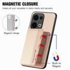 For OPPO Reno13 Carbon Fiber Magnetic Card Bag Phone Case(Khaki) - 3