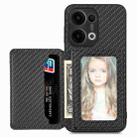 For OPPO Reno13 Pro Carbon Fiber Magnetic Card Bag Phone Case(Black) - 1