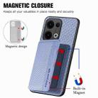 For OPPO Reno13 Pro Carbon Fiber Magnetic Card Bag Phone Case(Blue) - 3