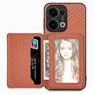 For OPPO Reno13 Pro Carbon Fiber Magnetic Card Bag Phone Case(Brown) - 1