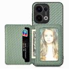 For OPPO Reno13 Pro Carbon Fiber Magnetic Card Bag Phone Case(Green) - 1