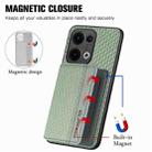 For OPPO Reno13 Pro Carbon Fiber Magnetic Card Bag Phone Case(Green) - 3