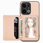 For OPPO Reno13 Pro Carbon Fiber Magnetic Card Bag Phone Case(Khaki) - 1