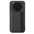 For OPPO Find X8 Ultra Carbon Fiber Magnetic Card Bag Phone Case(Black) - 2